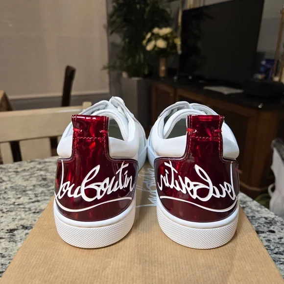 NEW Christian Louboutin Fun Louise Junior Flat White Sneakers Size 39 - Picture 7 of 12